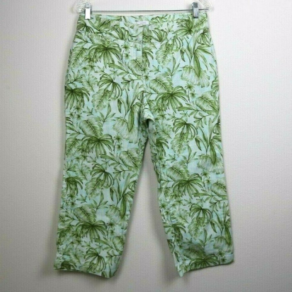 Liz Claiborne Womens Capri Pants Auora Palm Print